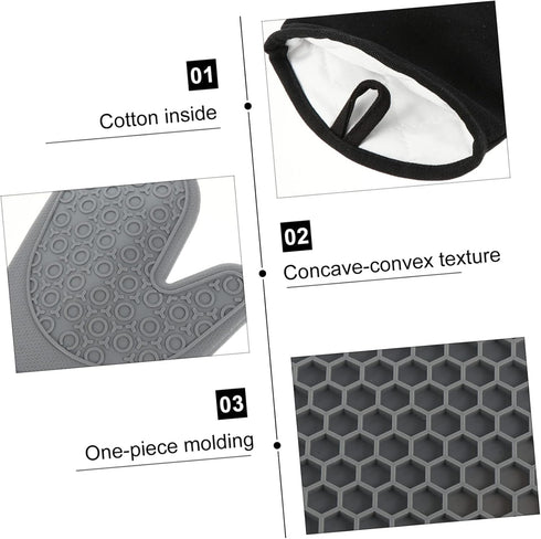 Set Cabilock Flexible Kitchen Mitts Mat Silicone Placemat Safe Handling of Hot Items Nesting Glove