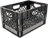 Juggernaut Storage 24 Quart Stackable Black Storage Crate with Handles - Heavy-Duty Plastic for Home, Office, Garage