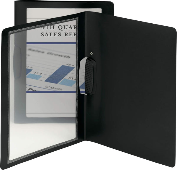 Smead Frame View Poly Report Cover, 1/2" Capacity, Letter Size, Black/Clear Front, 5 per Pack (86043)