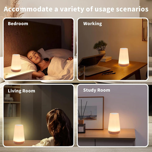 2 Pack Light,13 5 LED Night RGB Colors & Brightness, USB Rechargeable Touch Lamp, Portable Lamp for Baby, Bedroom