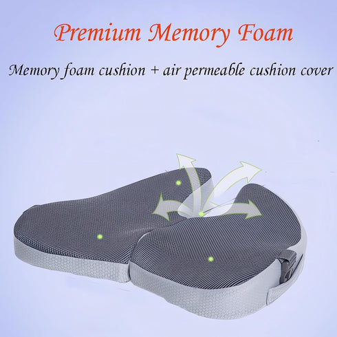 Janemiri Small Travel Seat Cushion for Airplane,Portable Foldable Seat Cushion,Sciatica Pain Relief with Built