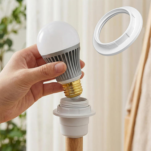 Aeaocvo 6 E27/E26, PCS Lamp Shade Ring for Plastic Light Socket Rings for Lamp Standard Base Holder White Retaining