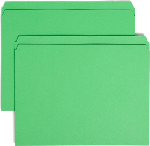 Smead File Folder, Straight-Cut Tab, Letter Size, Green, 100 per Box (10939)