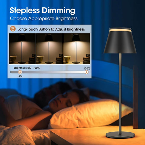 Dubofu 5000mAh 3 Dimmable,for 2 Pack Cordless Table Lamp, LED Rechargeable Desk Lamp with Battery Operated,Portable