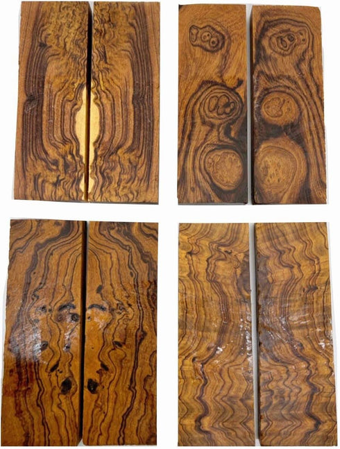 IECAP LLC Bookmatched Ironwood Knife Handle Scales, Natural Wood for DIY Crafts, Size 5 1/8 x 1 3/4 x 1/2