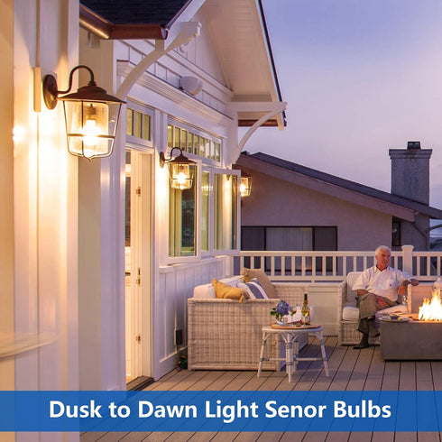 Bulbs, A19 12W Bulbs, 1200 E26 2700K 4-Pack SHINE HAI Dusk to Dawn Light Sensor LED Auto On Off Light Lumens, Base