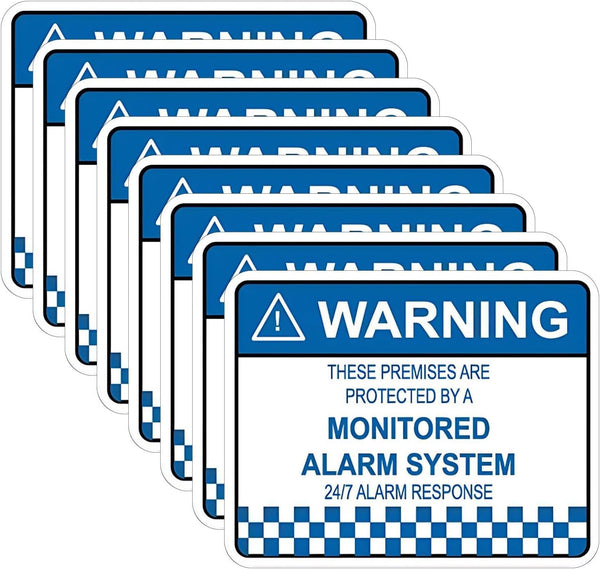 Pilarmuture 8pcs Security Alarm System Sign for Home,Waterproof Warning Security Stickers Monitored Alarm