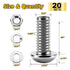 (20Sets) 5/16-18 Bolt x 3/4" Button Head Socket Cap Bolts, 304 Stainless Steel Coarse Thread by Mywish