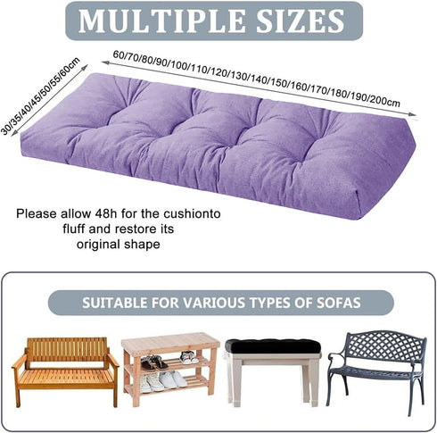 BLLMTEAR 100cmx40cm 120x40 90x35 150x40, 9cm Backing(8,30x60cm) Indoor Bench Cushion Seat Pad Linen Rectangle Bench