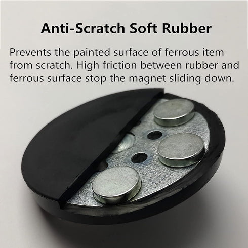 MUTUACTOR 62LB Anti-Scratch Neodymium Rubber Coated Magnet with M6 Female Thread, Strong Mounting Magnet for Tools