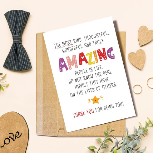 Naixiwen Sweet Thank You Card for Best Friend Family, Funny Appreciation Card for Coworker Doctor Nurse Teacher