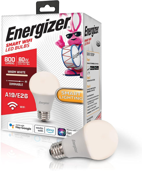 Energizer Connect Smart A19 LED Warm White Light Bulb with Voice Control