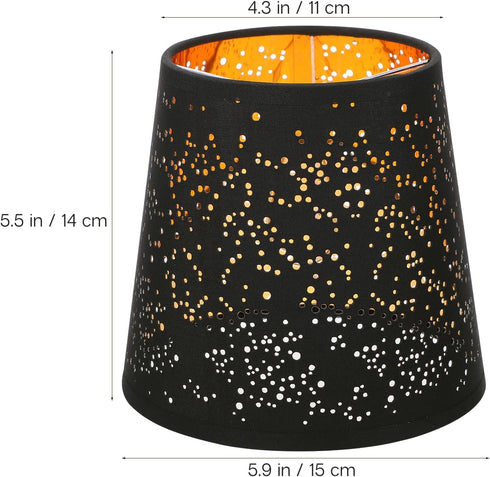 Bulb HOMSFOU Fabric Lampshade Small Lamp Shades Clip on Black Pendant Light Small Barrel Lampshade Wall Sconces Lamp