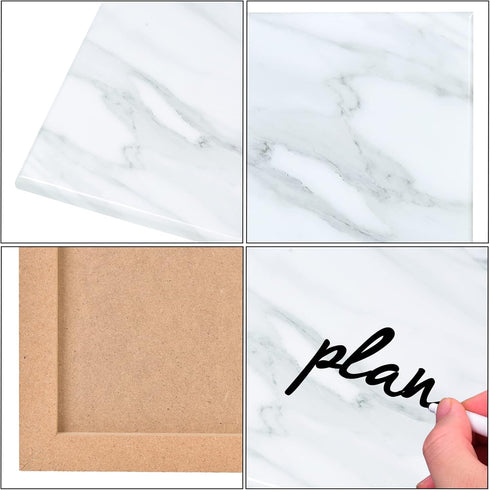 Marble Print Magnetic Dry Erase Board, 12 x 16 inches Decorative White Board for Wall, Frameless Design with Magnets