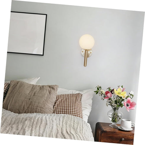 FUOYLOO 8 Inch Bulb Frosted Glass Globe Lamp Shade Replacement round Ball Shade for Pendant Lights Ceiling Fans Floor