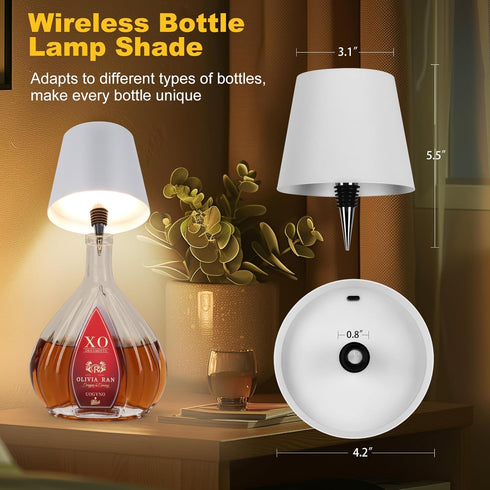 Lamp,2025 3 1pc) Wireless Bottle New Color Rechargeable Wine Bottle Lights for Bars Restaurants (White