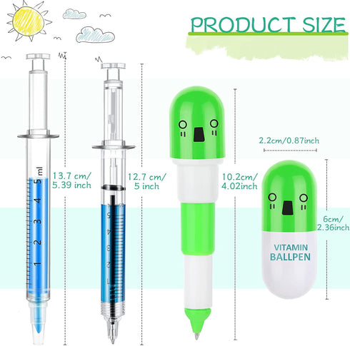 BBTO Syringe Pens Pill Pens with Syringe Highlighters Fluorescent Watercolor Needle Pen Nurse Pen for Nursing Student School Supplies Party Favor Gifts(36 Pieces) by BBTO