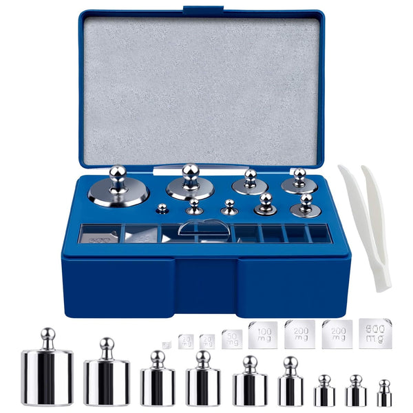 UCEC Calibration Weights for Digital Scale, 10mg - 100g Precision Stainless Steel Weight Set with Tweezers