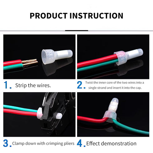 600pcs Closed End Crimp Connectors, Nylon Wire Crimp Terminals for 22-16/16-14/12-10/10-8 AWG