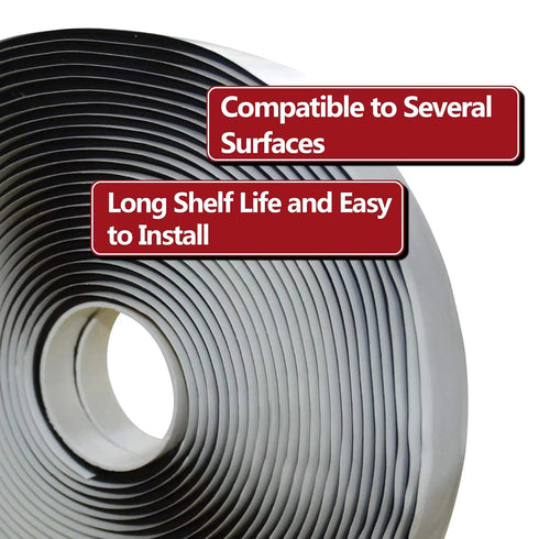 LLPT Butyl Tape Black, 1 Inch x 33Ft, Leak Proof EPDM RV Repair, Window Glass, Boat Sealing