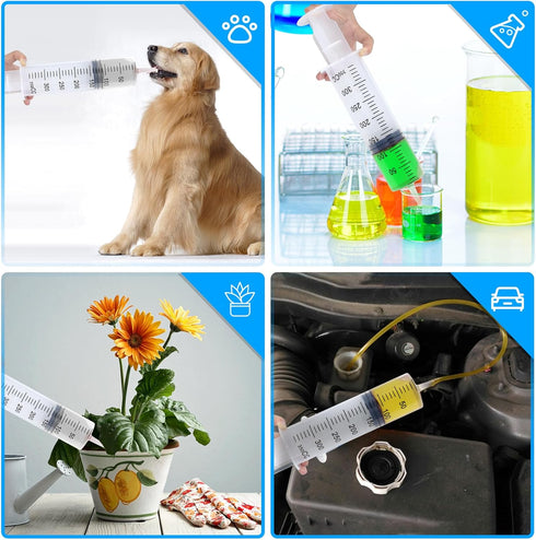3 Pcs 350ml Syringes with Needle 14G 1.5”, Extra Large Plastic for Glue Dispensing, Scientific Labs