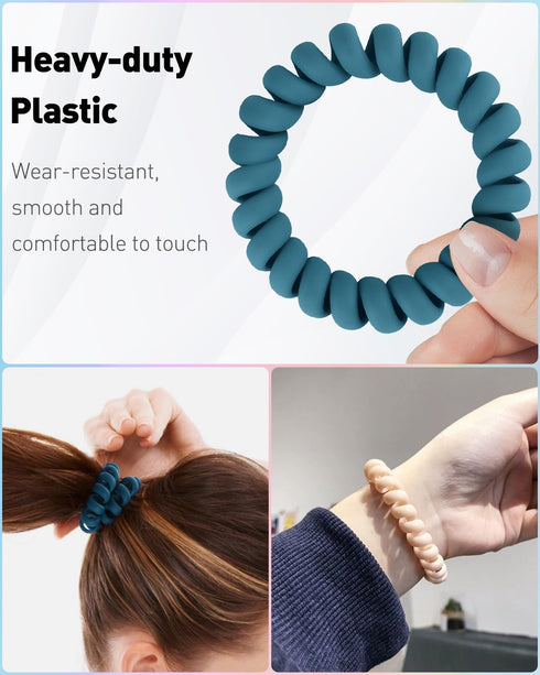 Uniclife 6 Pcs Stretchable Wristband Keychain, Flexible Spring Spiral Coil Key Holder with Gold Spring O Ring