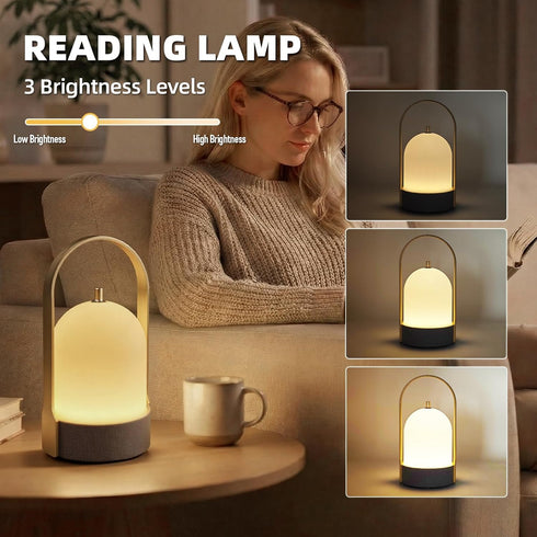 3 Dimmable 1 Pack LED Table Lamps Wireless with Bluetooth Speaker, USB-Powered Music Table Lamp with Light Modes