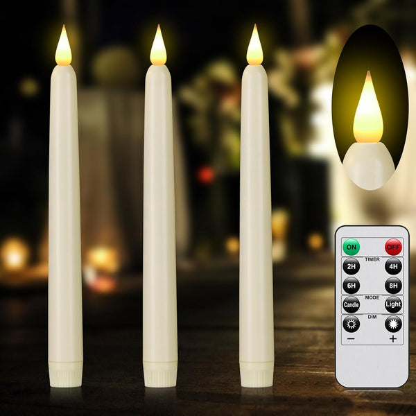 Flameless Taper Candles with Remote Control and Timer, Battery Operated LED Candlesticks