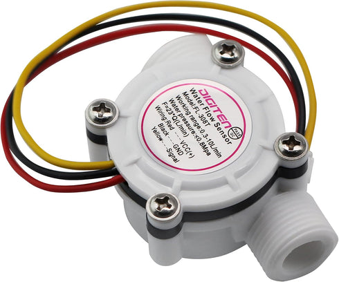 DIGITEN G3/8 Water Flow Sensor Witch, Hall Effect Flowmeter Liquid Fluid Meter Sensor Switch Flowmeter Meter 0.3-10L/min by DIGITEN