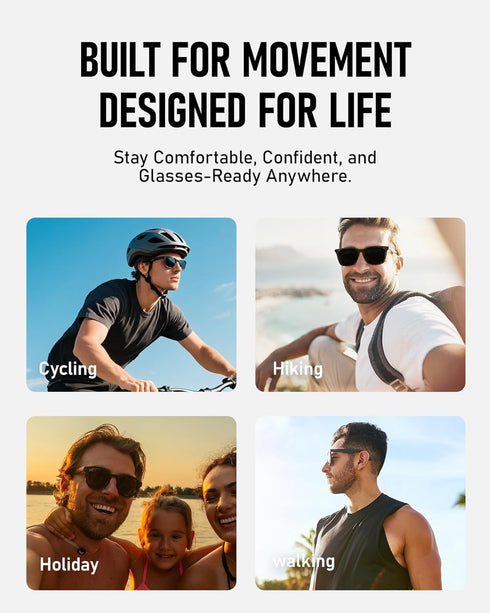ToKismet 6 6 2 Smart Glasses Accessories Kit for RayBan Meta Wayfarer/Headliner/Skyler/Display Includes Orange Giftable