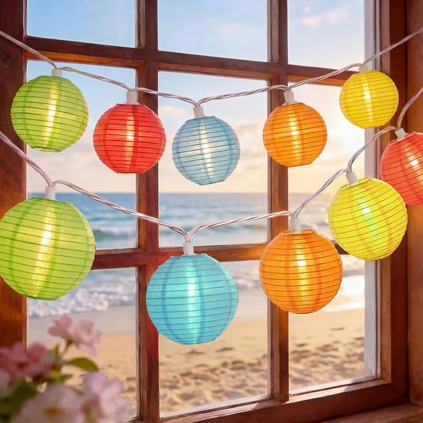Xingzd 8.5Ft Lantern String Lights Plug in, Spring Outdoor Decor Fairy Lights with