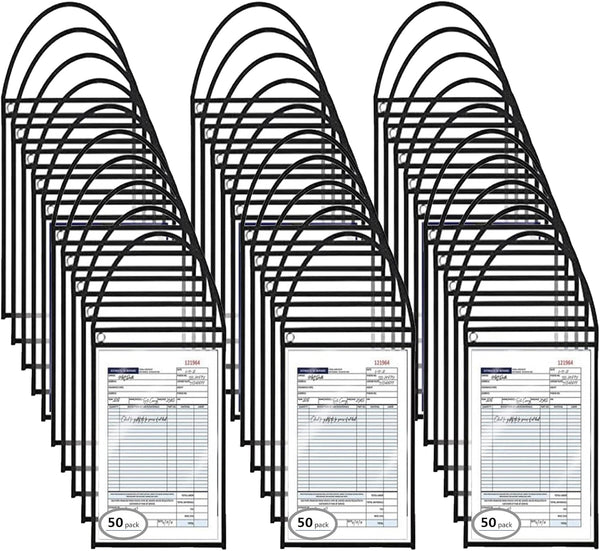 Merkaunis 50 Pack Shop Ticket Holders Job Ticket Holders Work Order Holder Pockets,
