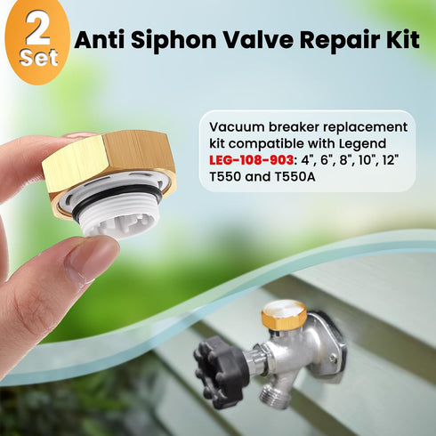 2 Pack Anti Siphon Valve Repair Kit, Outdoor Frost Free Faucet Repair Kit for Legend T550A