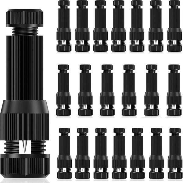 iCreating 20Pack Low Voltage Wire Connector AC 15V, Landscape Lighting Connectors Waterproof