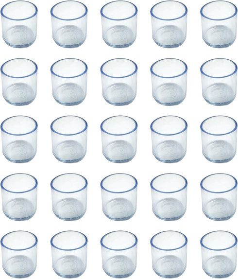 Ainiveiya 25PCS Silicone Chair Leg Floor Protectors 1-Inch ID Clear Chair Leg Tips,