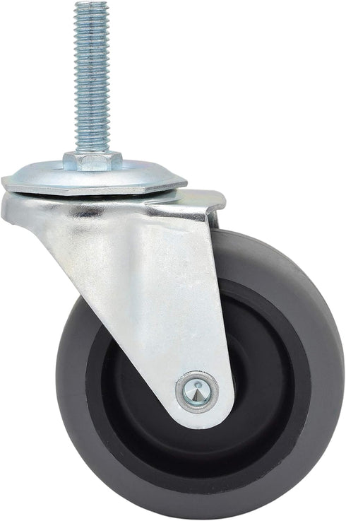 MySit 3-Inch Caster Wheels - Threaded Stem TPR, Heavy Duty 450lbs Load Capacity, Set of 4