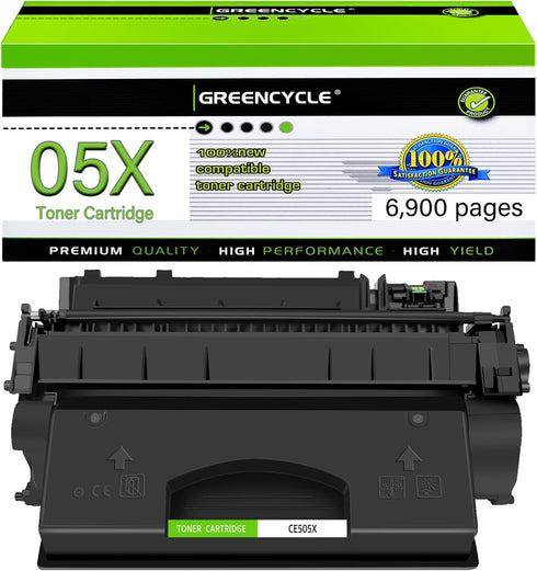 greencycle Compatible Toner Cartridge Replacement for HP 05X CE505X - Works with Laserjet P2050 P2055 (Black, 1-Pack)