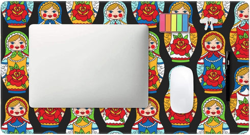 Hwxzupm 16x29.5 Inch Russian Nesting Dolls Matryoshka Gaming Mouse Pad Large - Non-Slip Desk Mat with Stitched Edges