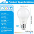 12-Pack A19 LED Light Bulbs, 60 Watt Equivalent, 900LM, Dimmable 9W Bright White LED Bulb, E26 Base, Cool White 6000K