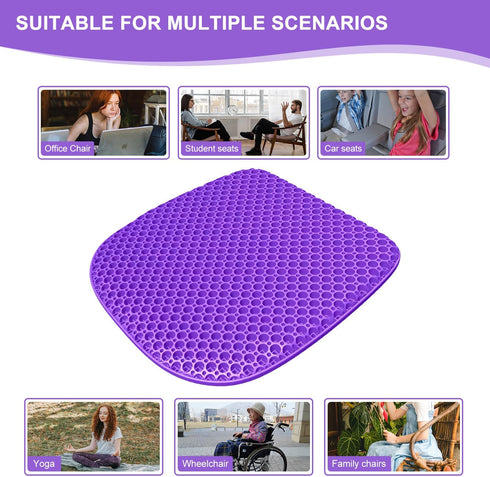 TONINT (18" 17") Large Gel Seat Cushion for Long Sitting with Non-Slip Cover, Soft & Breathable, Seat Cushion
