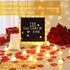 Grinsvalley Set, LED Felt Letter Board with Rose Petals and Candles Word Board with Letters, Artificial Rose Petals