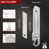 7-In-1 Mutipurpose Utility Knife, Stainless Steel Retractable Box Cutter, Heavy Duty Snap off Cutter Knife with 10PC 18MM SK5 Blades, Safety Lock Design by Becowin