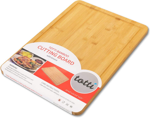 Large Eco-Friendly Bamboo Cutting Board with Juice Groove
