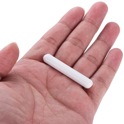 MECCANIXITY Magnetic Stirrer Mixer Stir Bar Rod 50mm(1.97") x8mm PTFE Coating Magnet White for Laboratory, 4Pcs