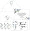 FYSUIMU 50Pcs Funeral Thank You Card Cross Flower Sympathy Boxed Thank You