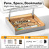 HUMANCOZY Counter, Book Stand with Storage, Book Holder for Reading Hands Free, Wooden Cookbook Stand for Kitchen