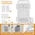 Rcemlip 3 Tier Rolling Cart Metal with DIY Pegboard, White Utility Cart with Lockable Wheels, Three Tiered Craft Cart