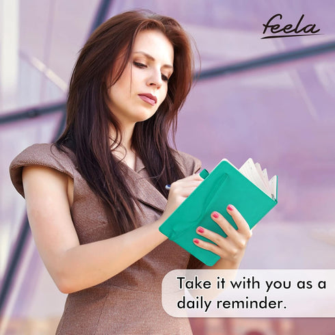 Feela 5 Pack Notebooks Journals Bulk, Hardcover Classic Ruled Journals with Pen Holder for Women, Girls, School Supplies