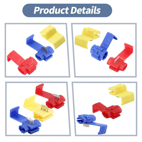 60 Pcs Solderless Quick Splice Snap Wire Connectors, Insulated Electrical Splice for 12-10 AWG and 18-14 AWG