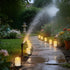 Haown 3D Set 3 Outdoor Flameless Candles, Patented Dual-LED, of Slanted Resin Pillars with Remote, Crisp White